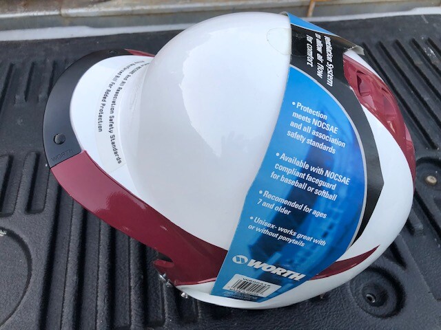 ONE Worth Liberty (WLBH) Batting Helmet-White/Maroon Softball Baseball