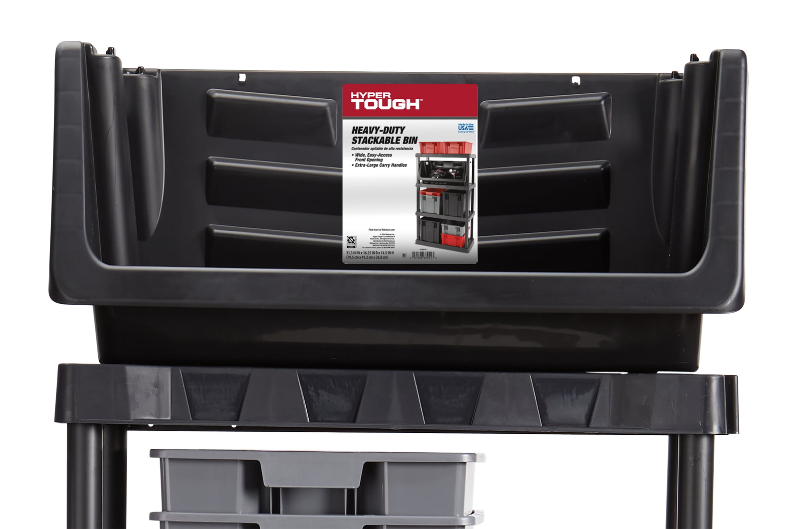 Heavy Duty Nesting Plastic Stack Bin, Black！