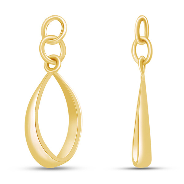 Reversible Drop Dangle Earrings Jackets 14K Yellow Gold Plated Sterling Silver