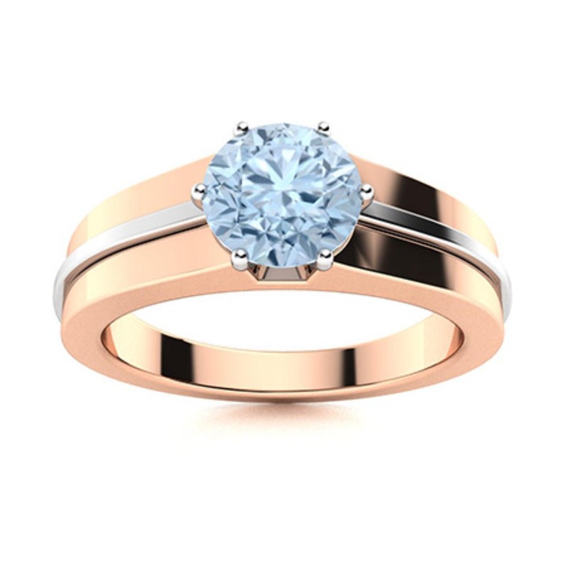 925 Sterling Silver Aquamarine Stone Boho Solitaire Daughter Ring Jewelry