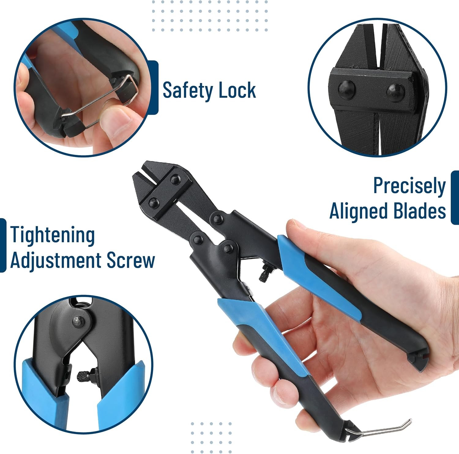 Bolt Cutter 8.5" Heavy Duty Small Wire Cutter, Compact Mini Bolt Cutting Tool,
