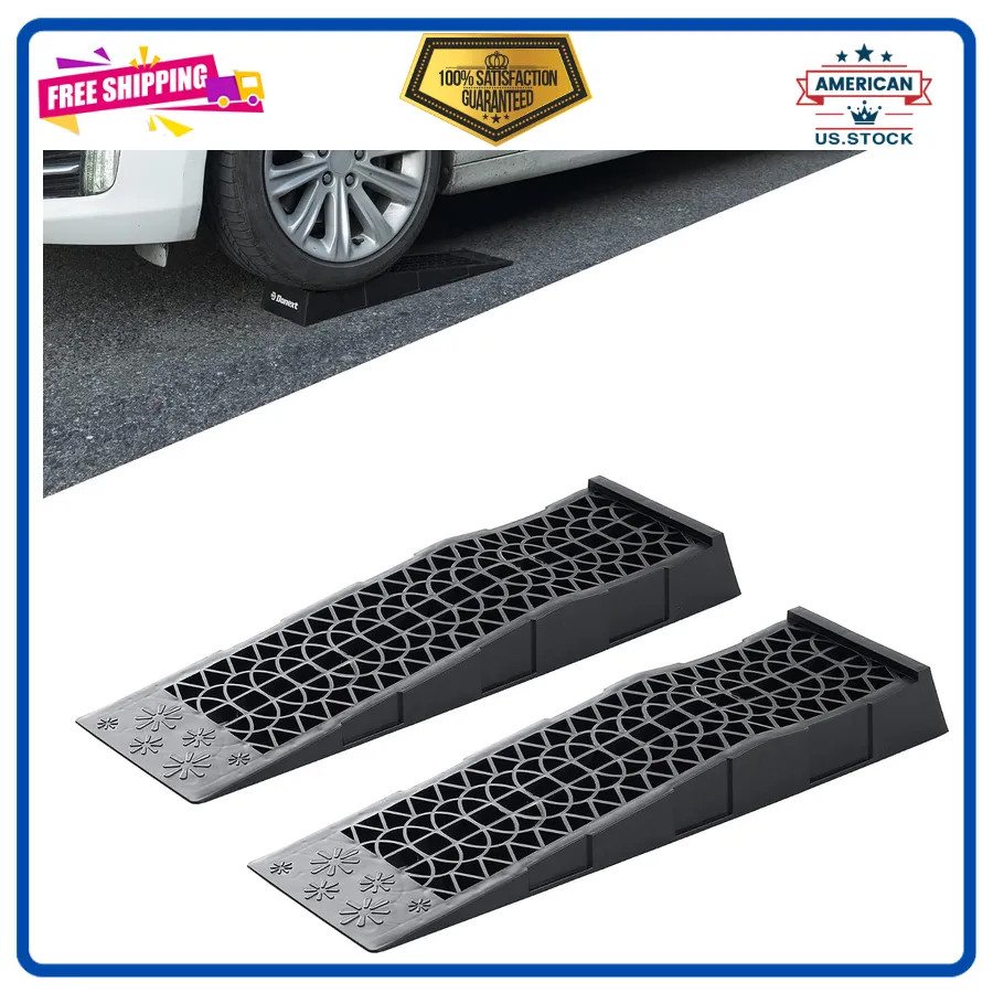 Low Profile Plastic Car Service Ramps 3 Ton Vehicle Lift 2 Pack