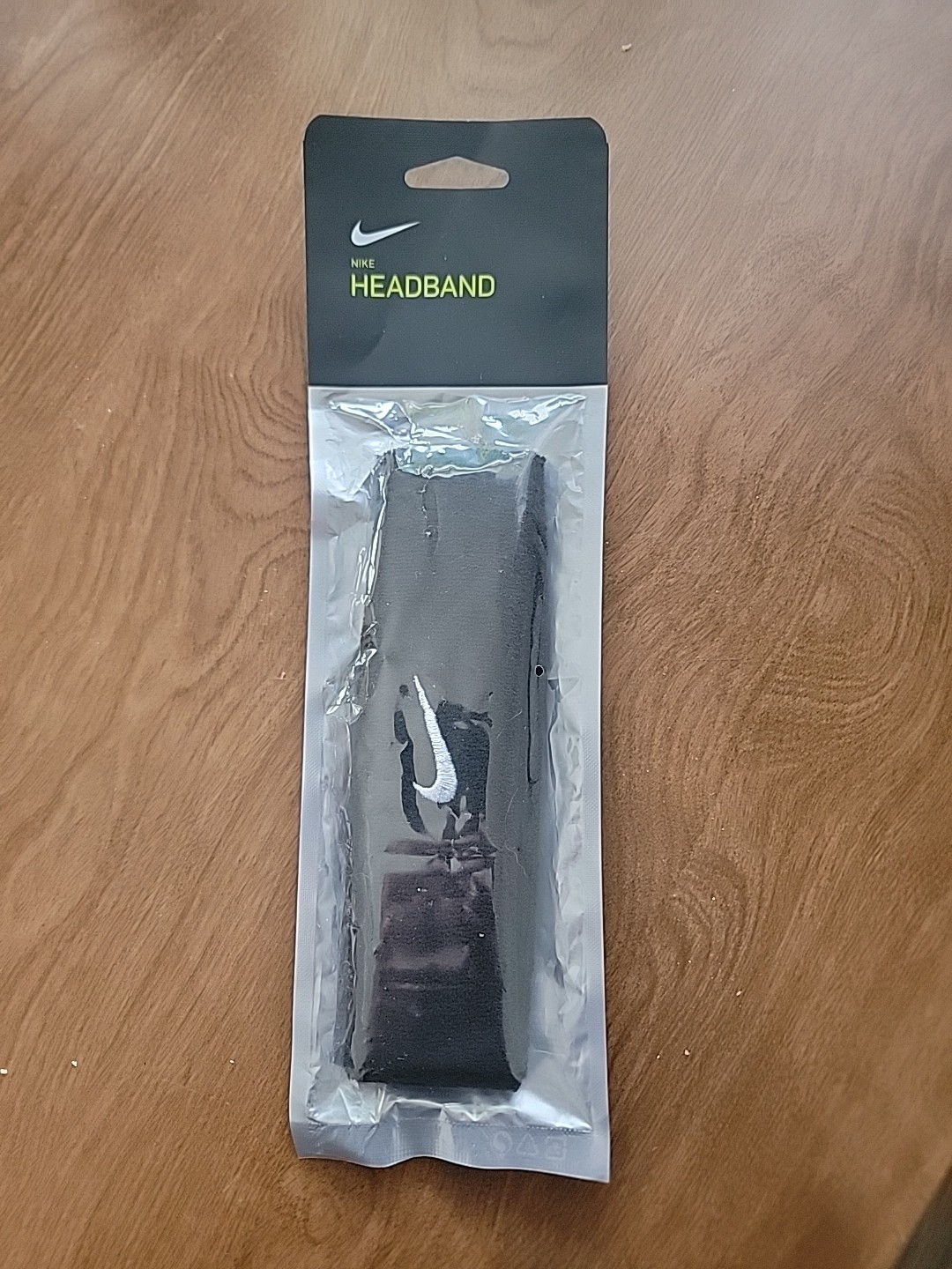 Nike Headband Mens One Size Black Athletic Sport Team Unisex White Swoosh