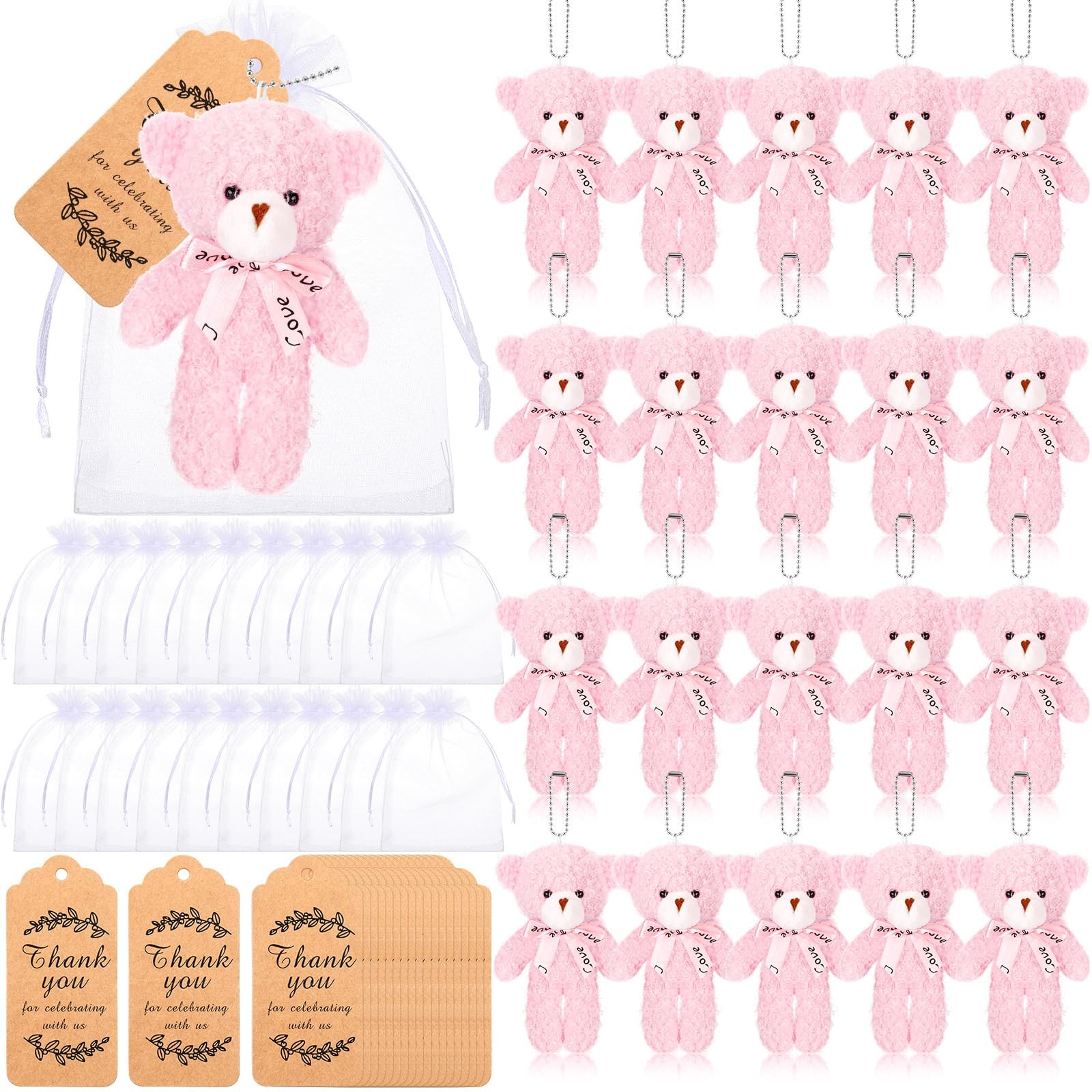 60 Pcs Tiny Stuffed Bear Baby Shower Decorations, Include 4.7 Inch Soft Bear ...