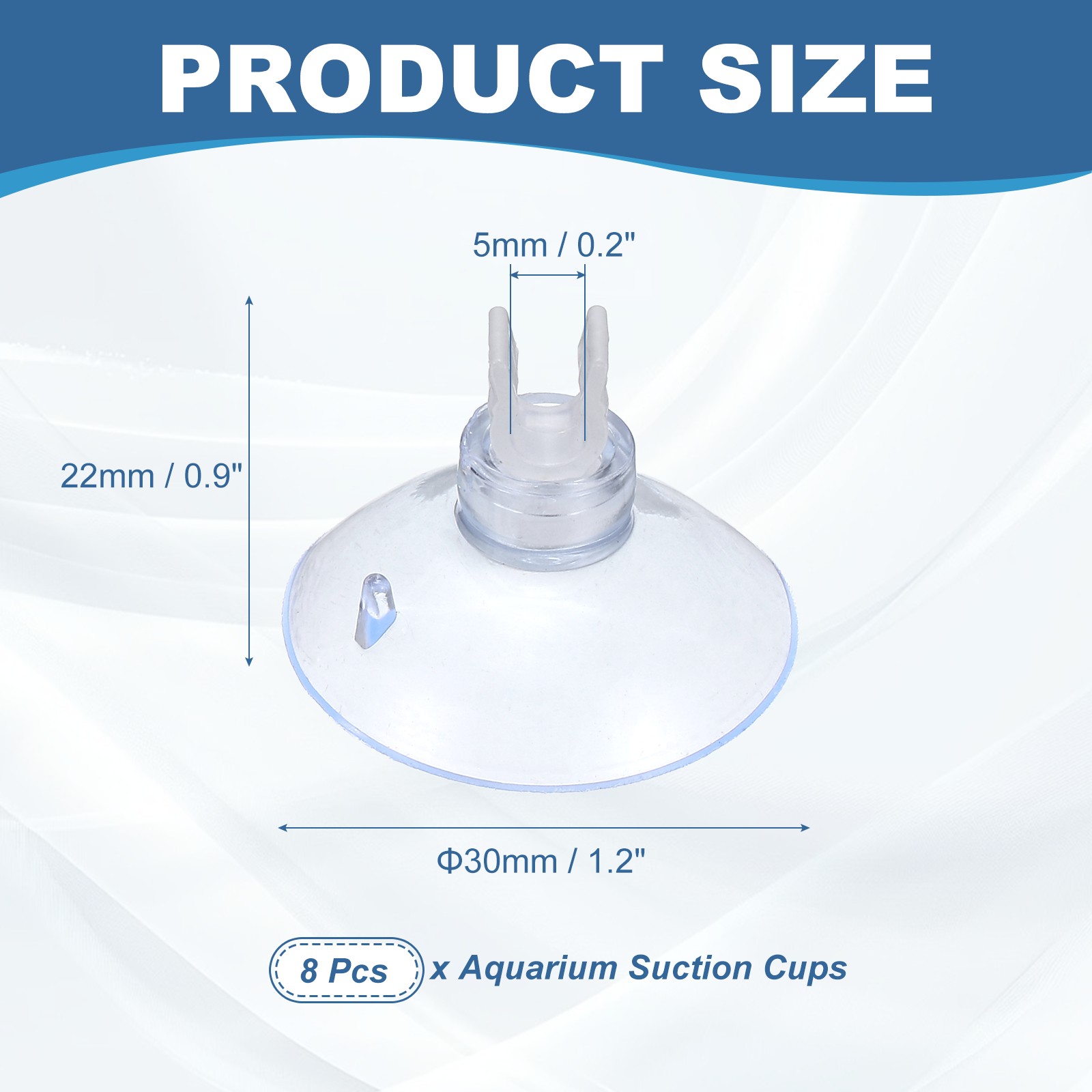 8Pcs Aquarium Suction Cups for 0.2" Fish Tank 5x30MM Clear]