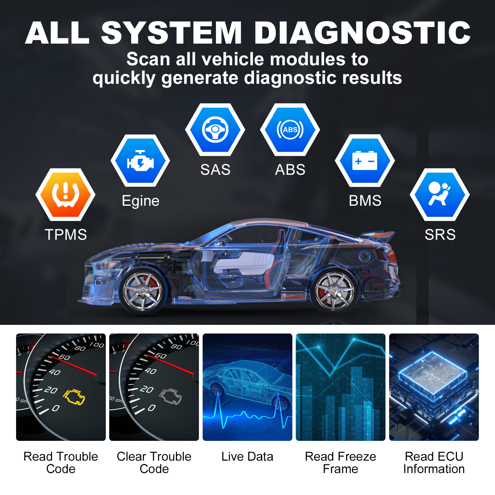 XTOOL 2025 A30D OBD2 Scanner Full System Diagnostic Bi-directional Code Reader