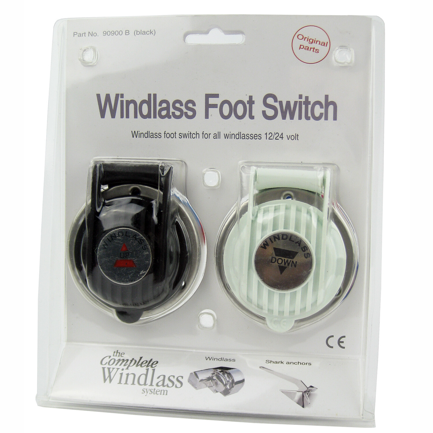 Pair Marine Anchor Windlass Foot Switch Compact for Boat Anchor Winch Up/Down