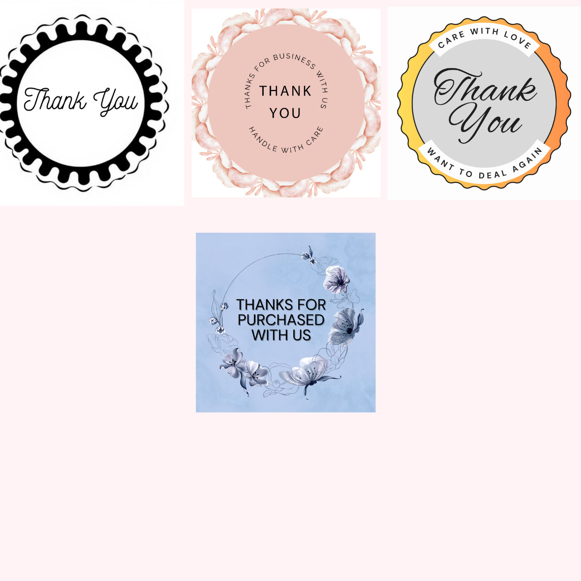 13 Digital PDF Editable Thankyou stickers Thankyou label Printable downloadable