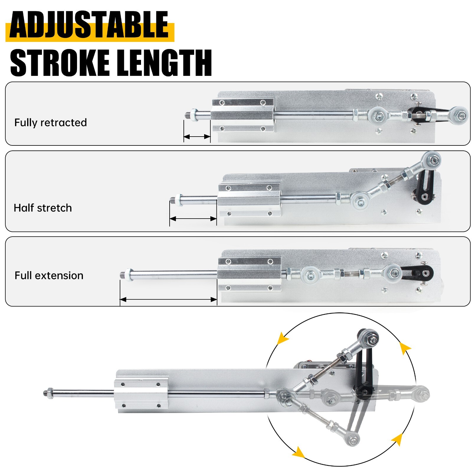 US】Reciprocating Cycle Linear Actuator DC 24V,Stroke 3-15/2-8CM,Adjustable speed