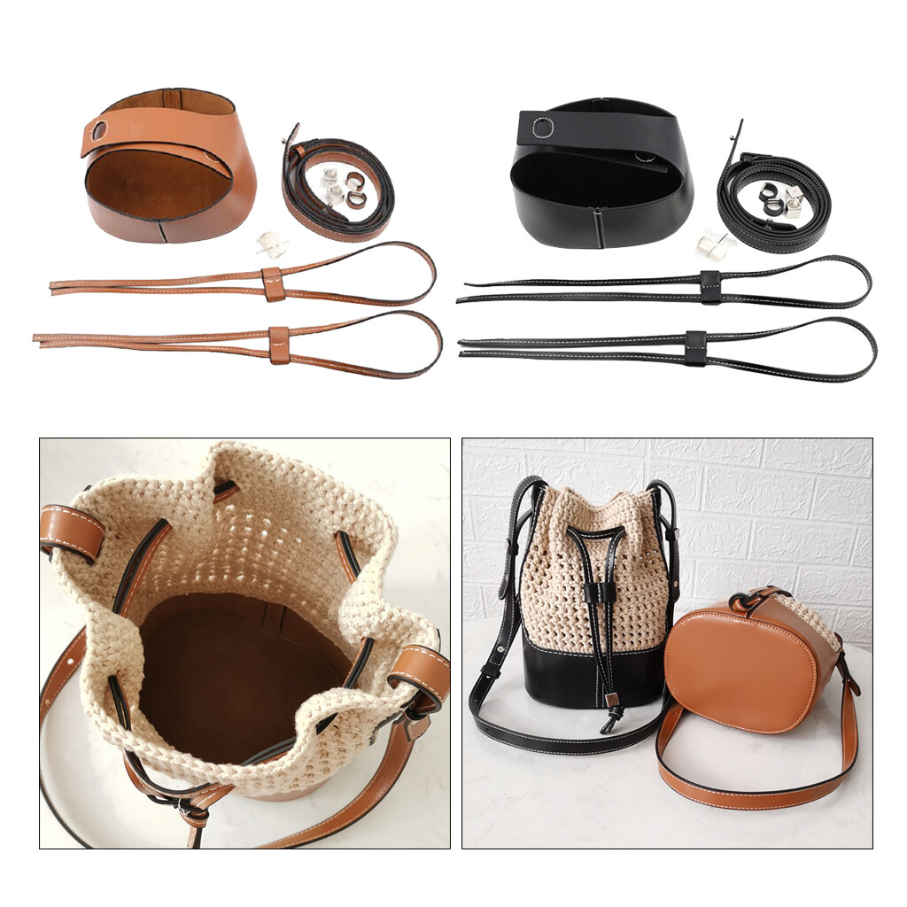 Centra Unit Leather Bag Bottom Shaper Drawstring Shoulder Bucket Bag