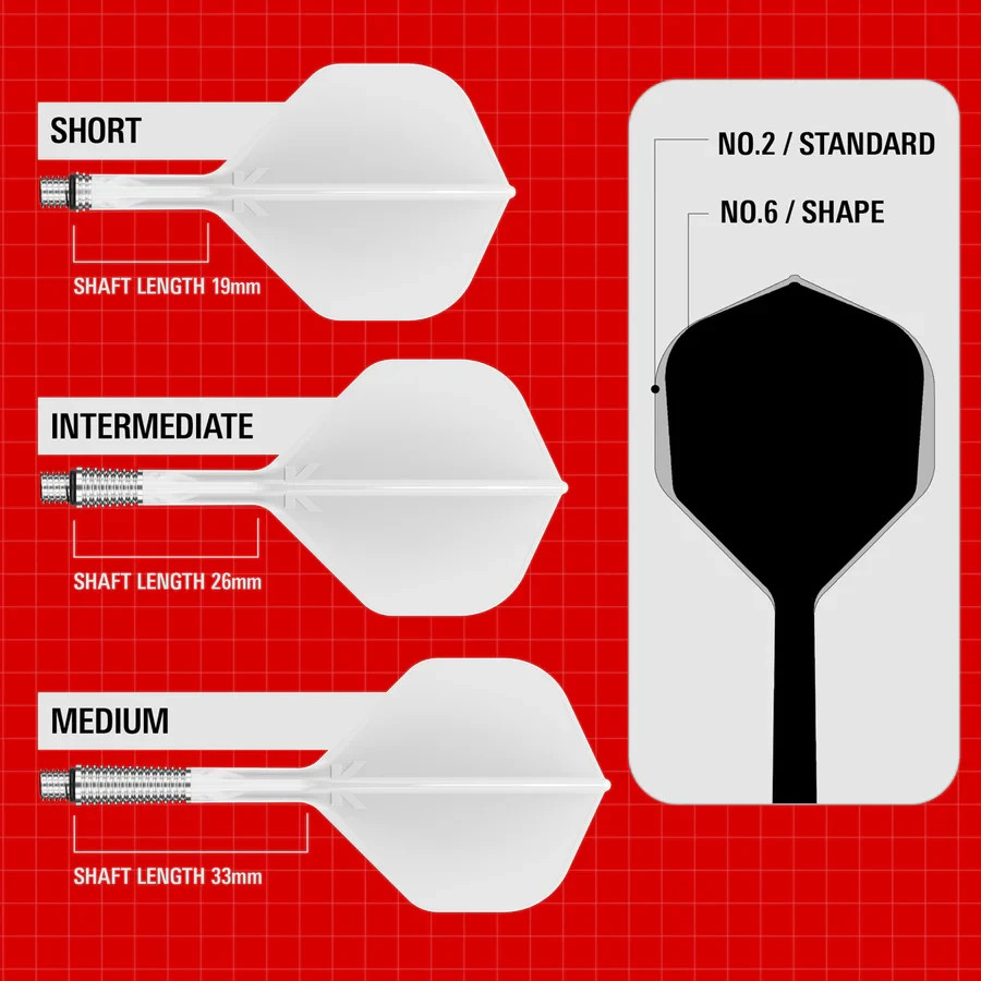 NO2 STANDARD WHITE INTERMEDIATE TARGET K-SHIFT 1 PIECE SHAFT AND FLIGHT