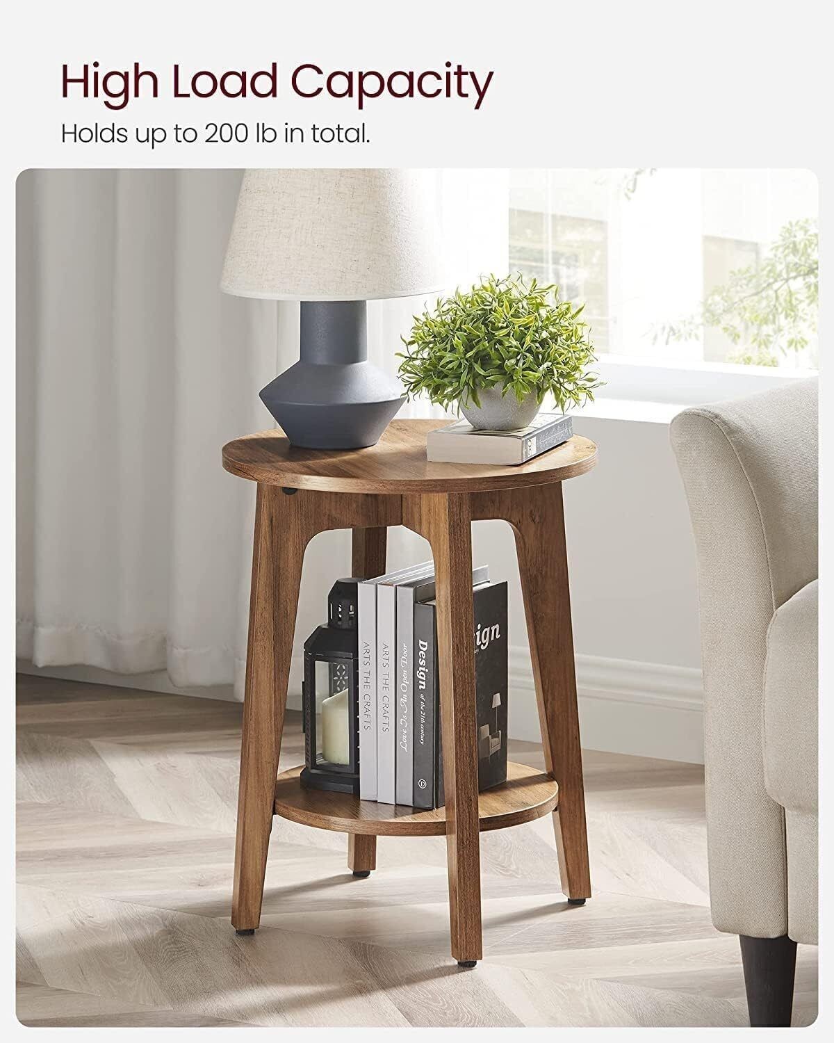 Small End Table Nightstand Round Bedside Tables Plant Stand Display Bedroom New