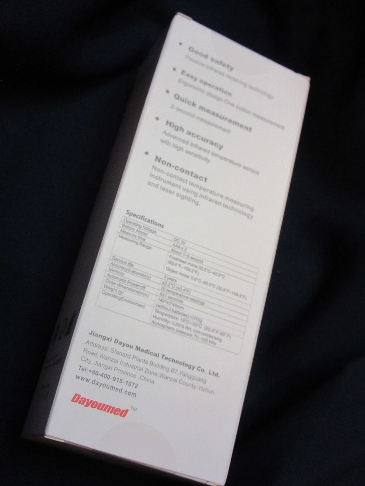 Dayoumed NX-2000 Infrared Forehead Temperature Gun Thermometer W/LCD Display