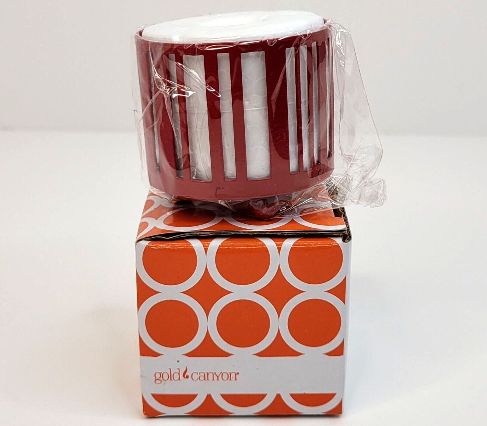 Gold Canyon Teenie Candy Cane Candle Wrap Red Metal Decor New in Box