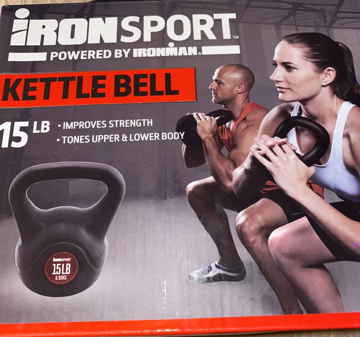 Ironsport Powered By IRONMAN 15LB Kettlebell Exercise Weight Home Gym - NEW