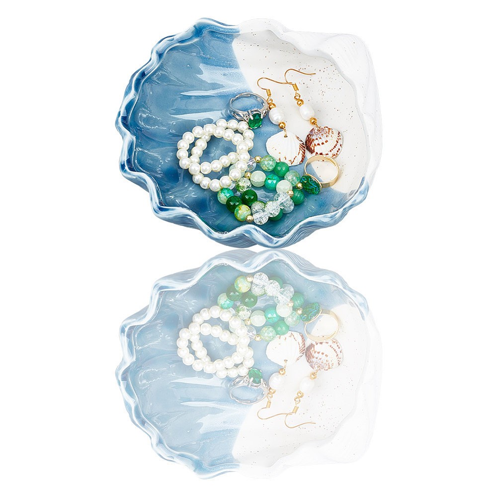 1pc Ocean style Porcelain Storage Jar with Lid Storage Containers for Tea Coffee
