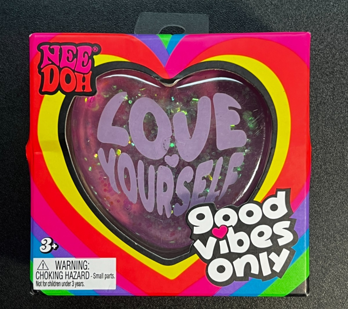NeeDoh **AUTHENTIC** Glitter Heart Nee Doh Purple "LOVE YOURSELF”
