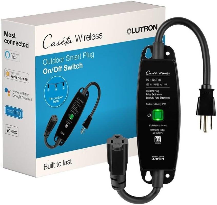 Outdoor Smart Plug for Caseta Smart Lighting, Summer Patio, Backyard Outdoor Lig