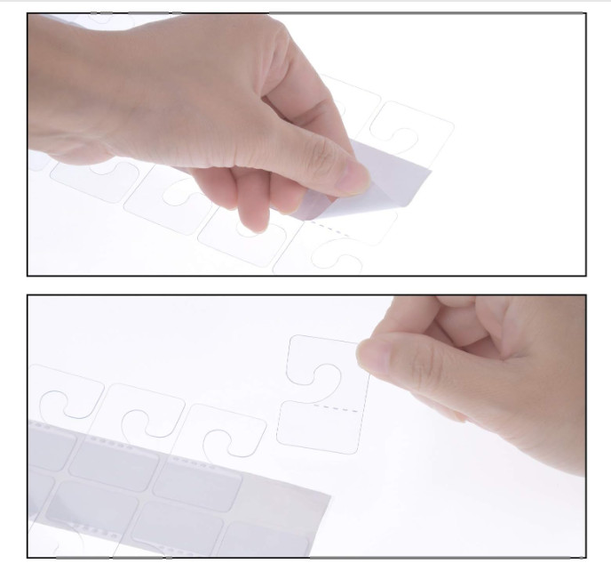 SnowTing 120Pcs Self Adhesive Plastic Hang Clear Tabs Hooks Display Card for Sto