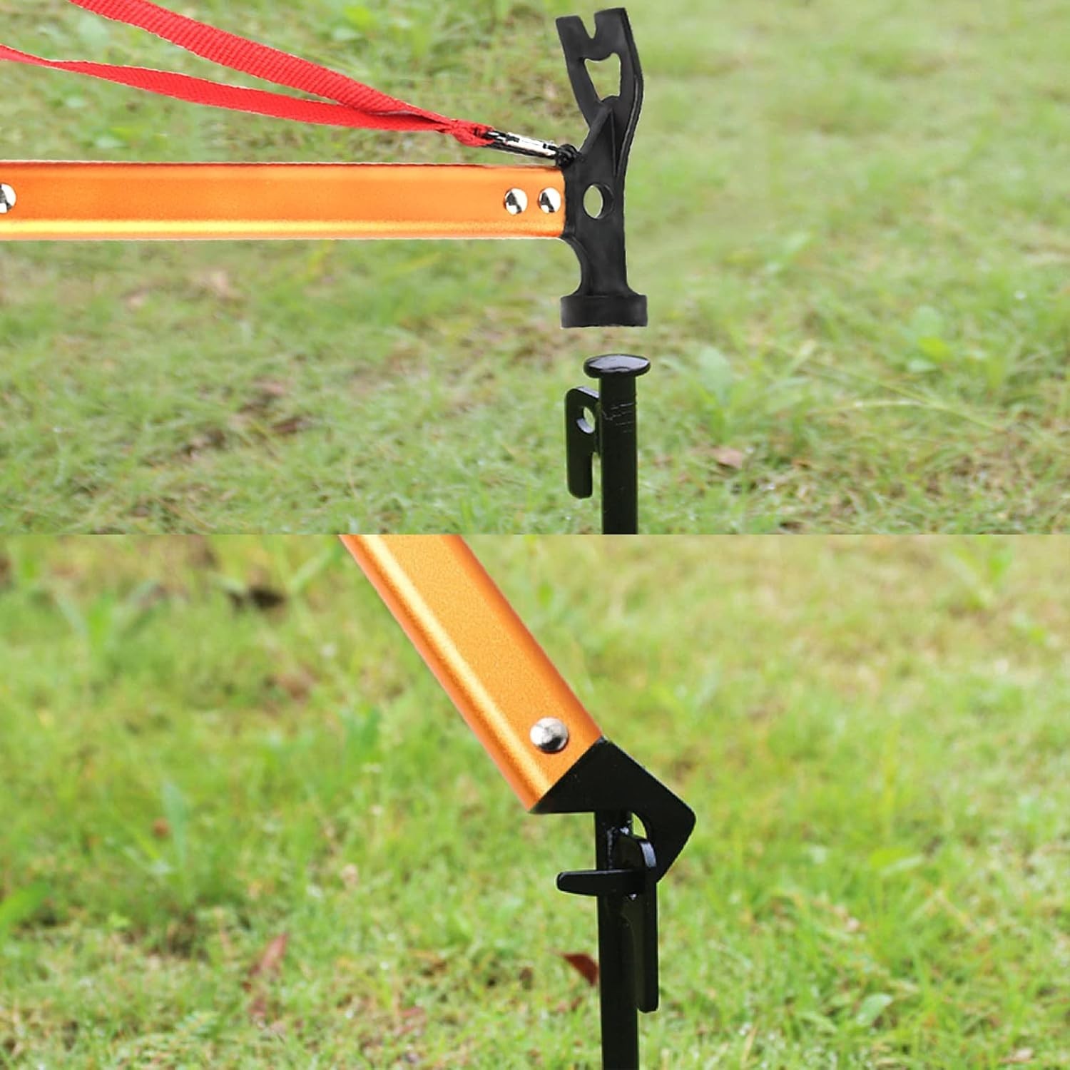 Bright Orange 12" Camping Hammer - Lightweight, 3-in-1 Functionality for Hikers