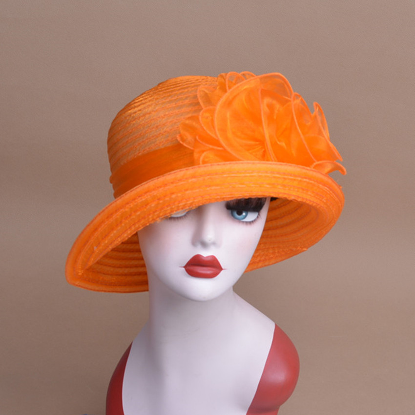 Womens Organza Bowler Bucket Cloche Kentucky Derby Church Sun Beach Hat A267