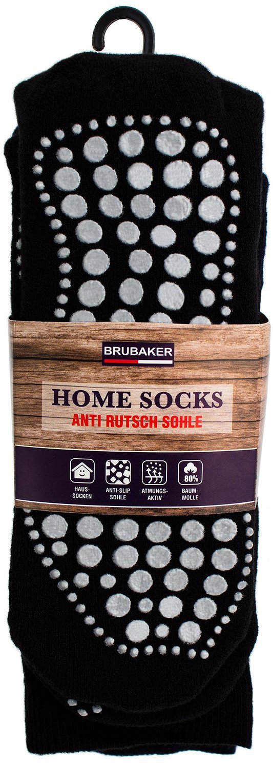 BRUBAKER 4 Pairs Slip Resistant Non Skid Anti Slip Soles Socks
