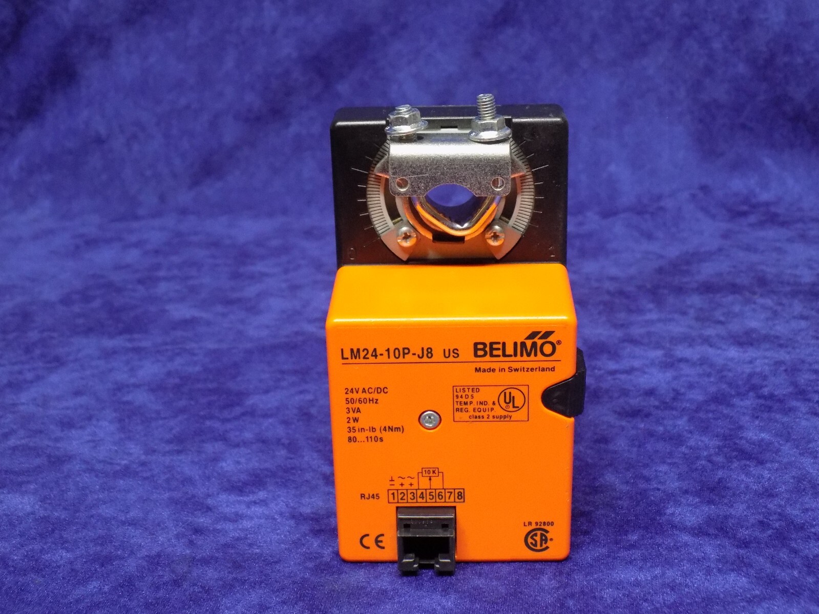 BELIMO LM24-10P-J8 DAMPER ACTUATOR 24V AC/DC 3VA 2W 35 IN-LB