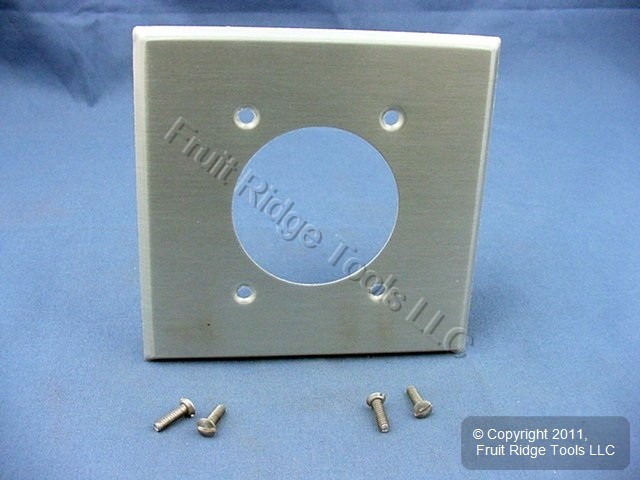 Leviton Aluminum 2-Gang Dryer Range Welder Outlet Cover Wallplate 2.15 83026