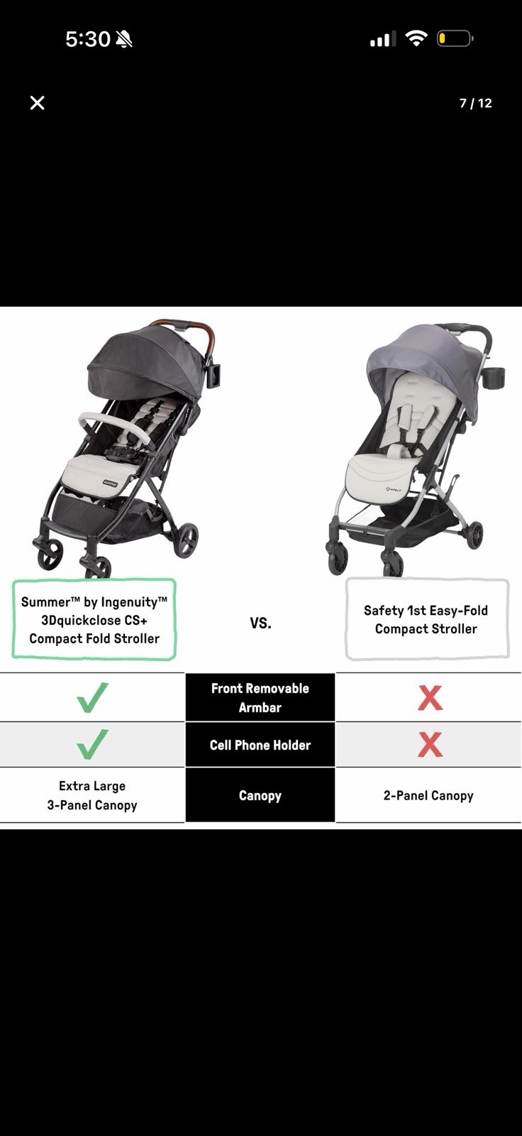 Ingenuity Ingenuity 3Dquickclose CS+ Compact Fold Stroller – Lightweight Stro...