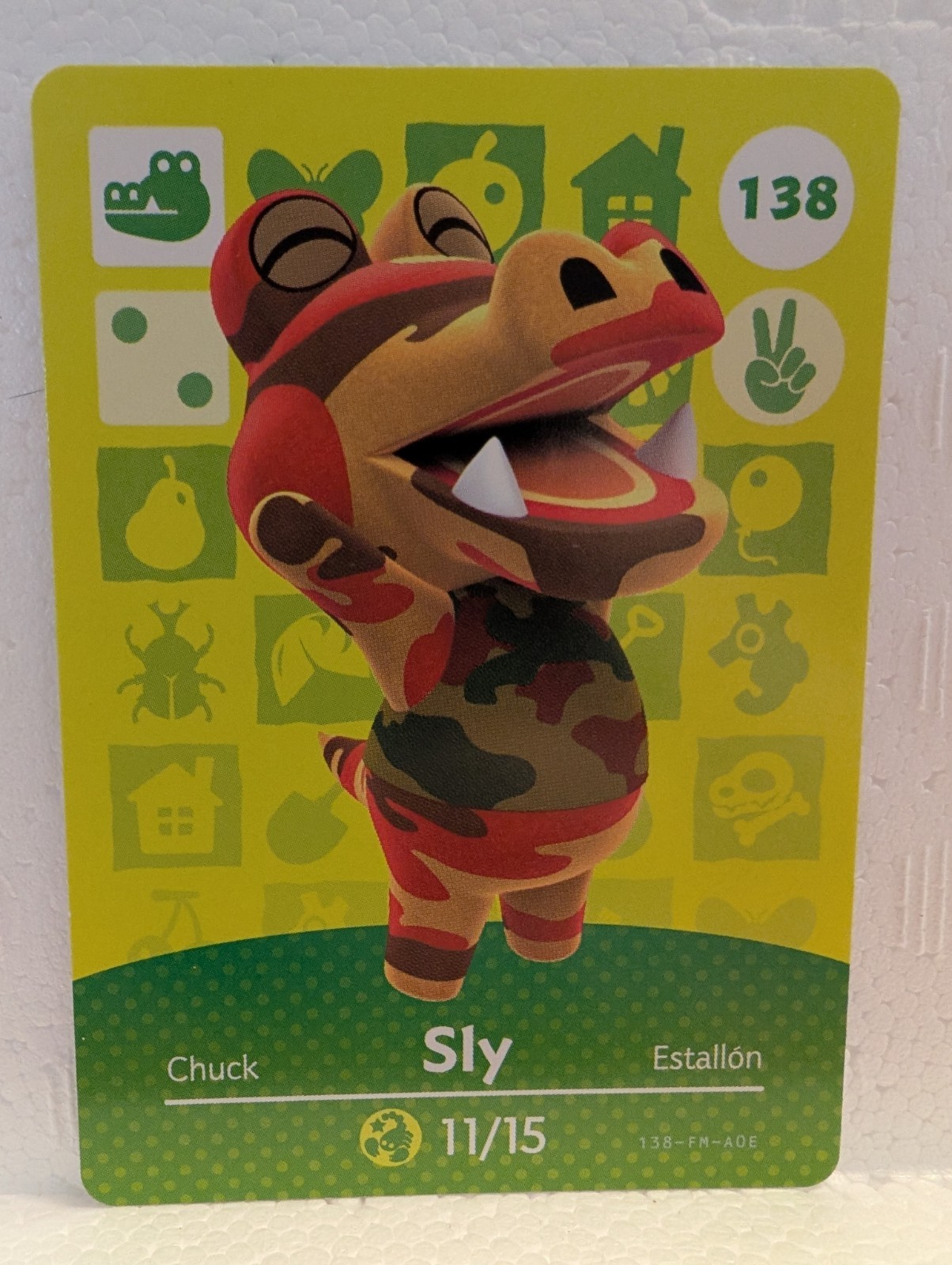 Sly Amiibo Card - Authentic Animal Crossing Amiibo Card # 138