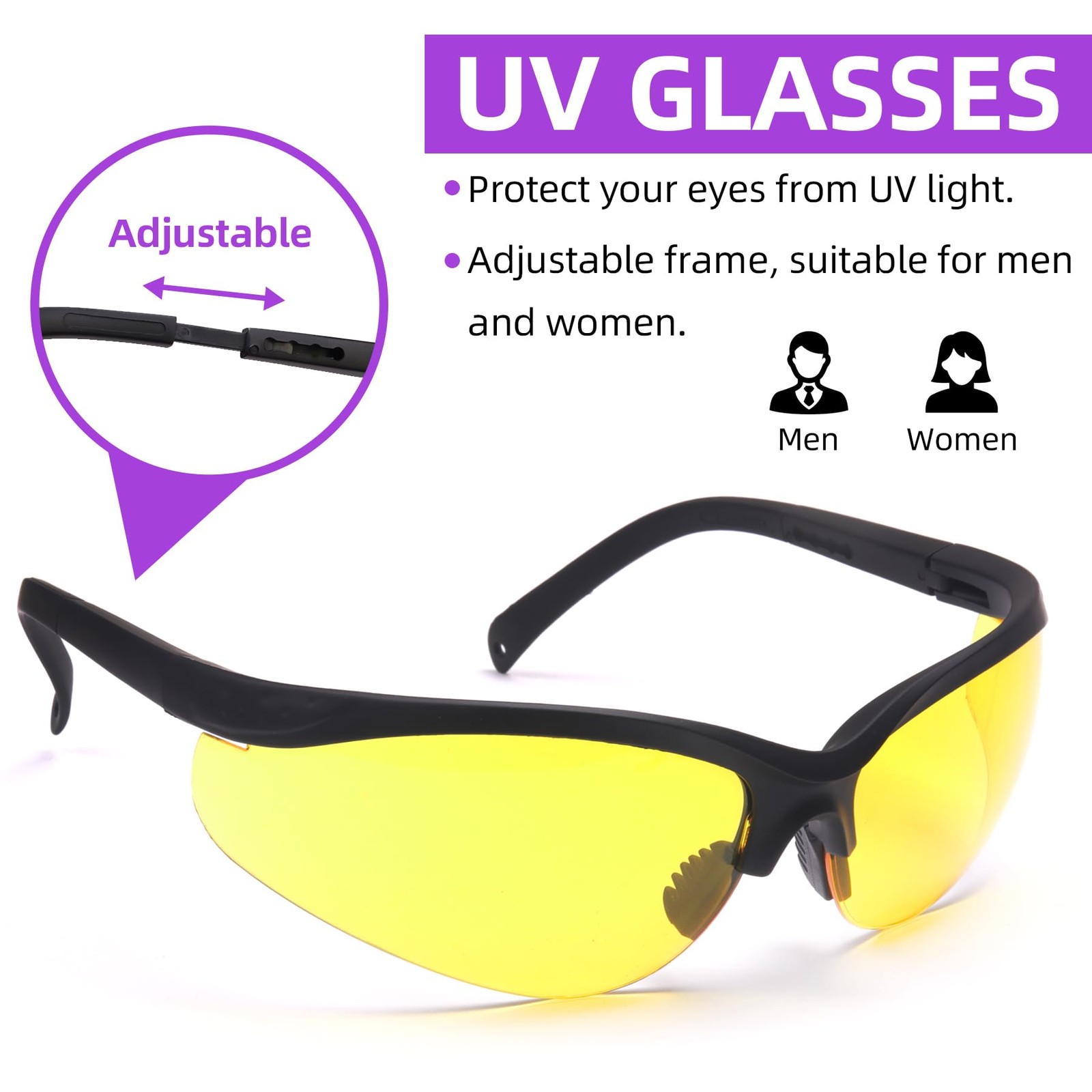 AC Leak Detector Kit with UV Light & Oil Dye Includes Protective Glasses