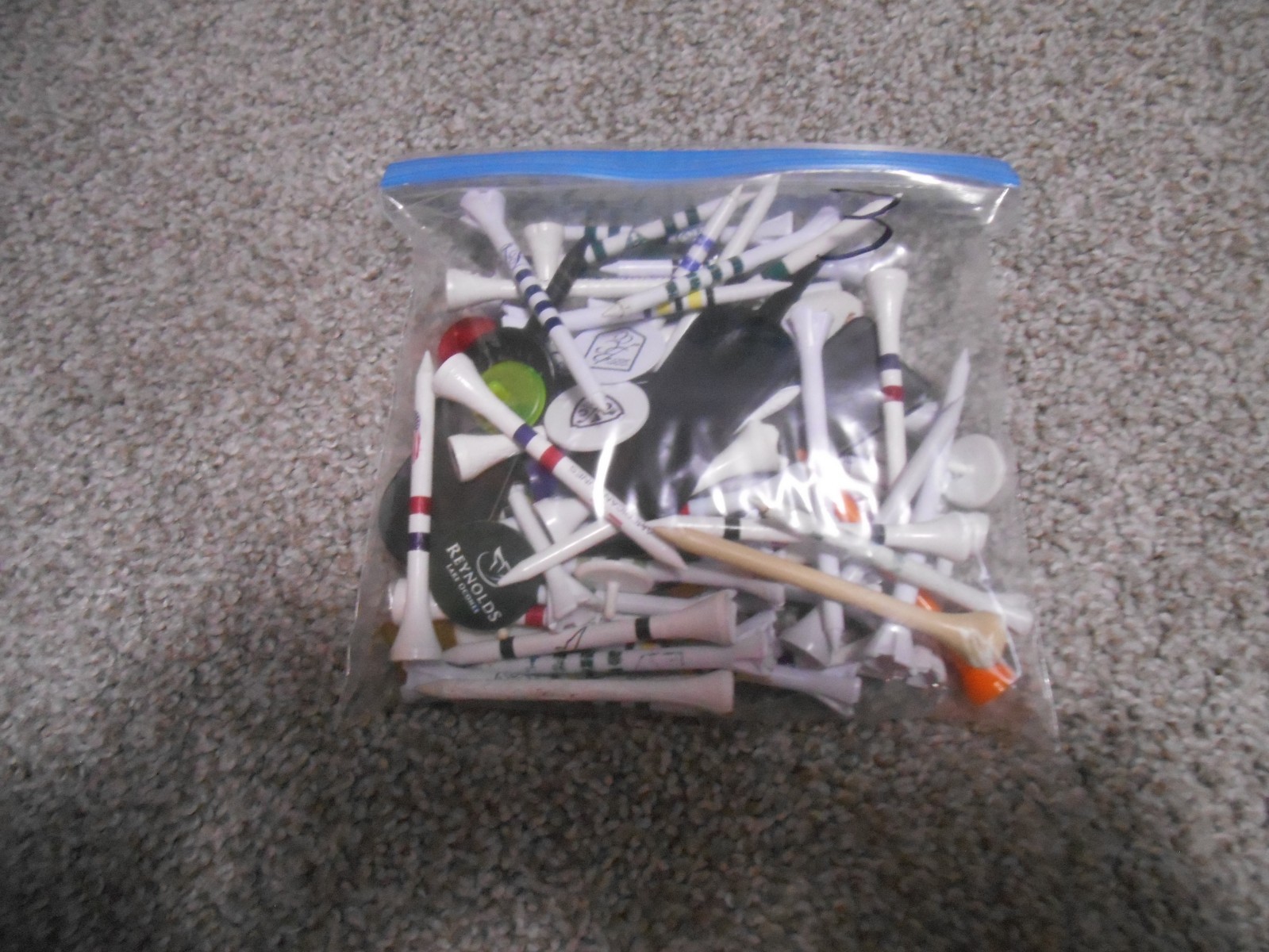 50+ assorted plastics golf tees, Ball Markers and Divot tools #3