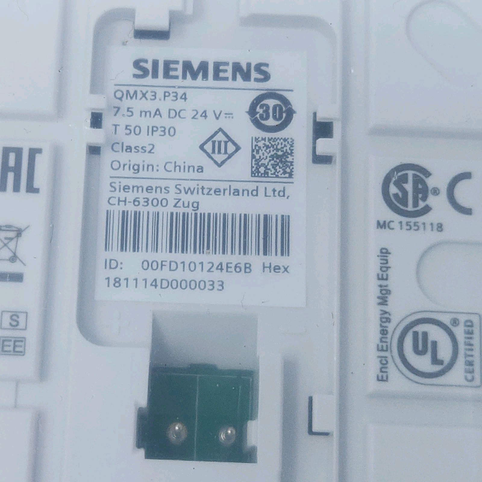 Siemens QMX3.P34 Temperature Sensor