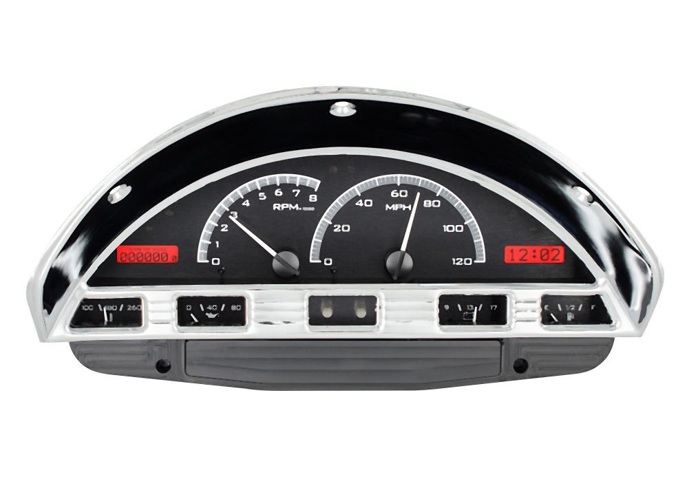 Dakota Digital 1956 Ford F100 VHX Black / Red LED Gauge Kit VHX-56F-PU-K-R