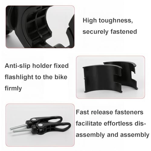 [2 Pack] Flashlight Holder, Mount Bicycle Mounting Bracket Flashlight Holder