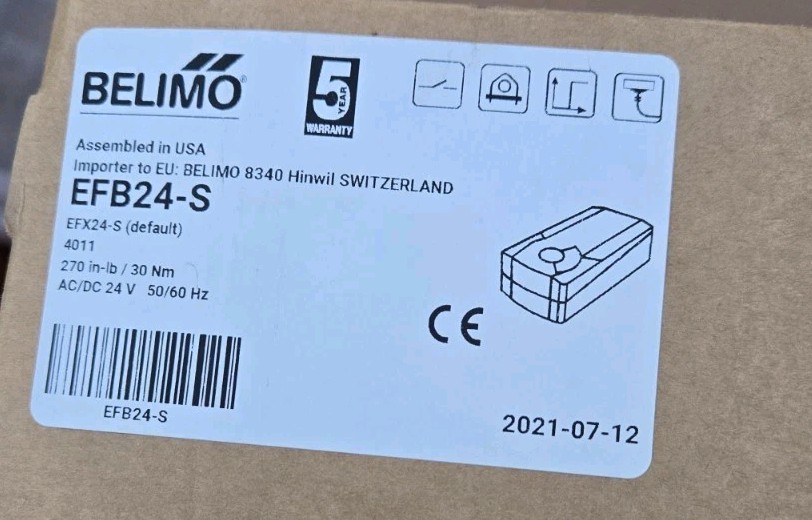 New BELIMO EFB24-S Damper Actuator On/Off  270 in lbs AC/DC 24 V End Switch
