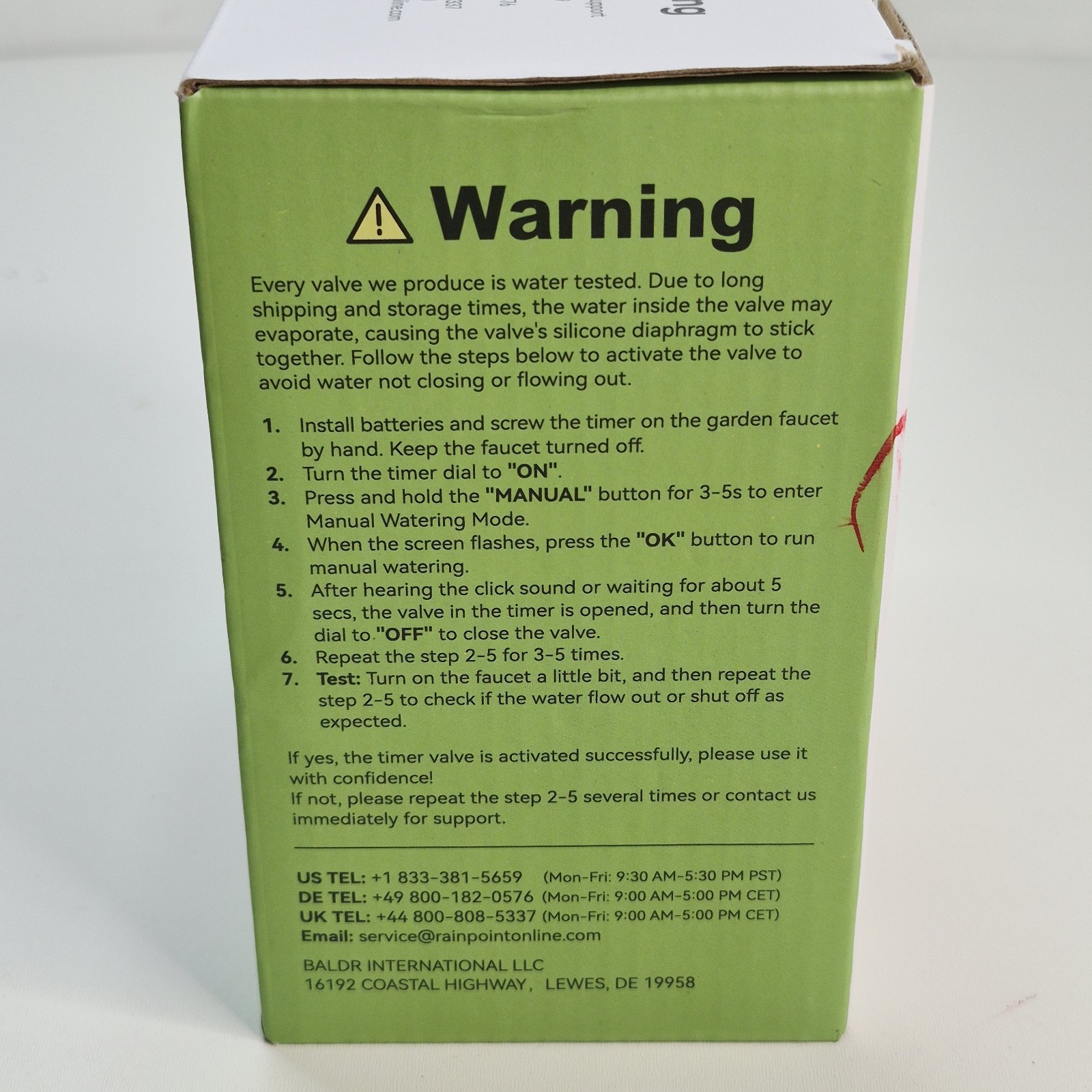 Rainpoint 1-Zone Water Timer ITV105 Water/Rustproof Rain Delay Watering -NEW