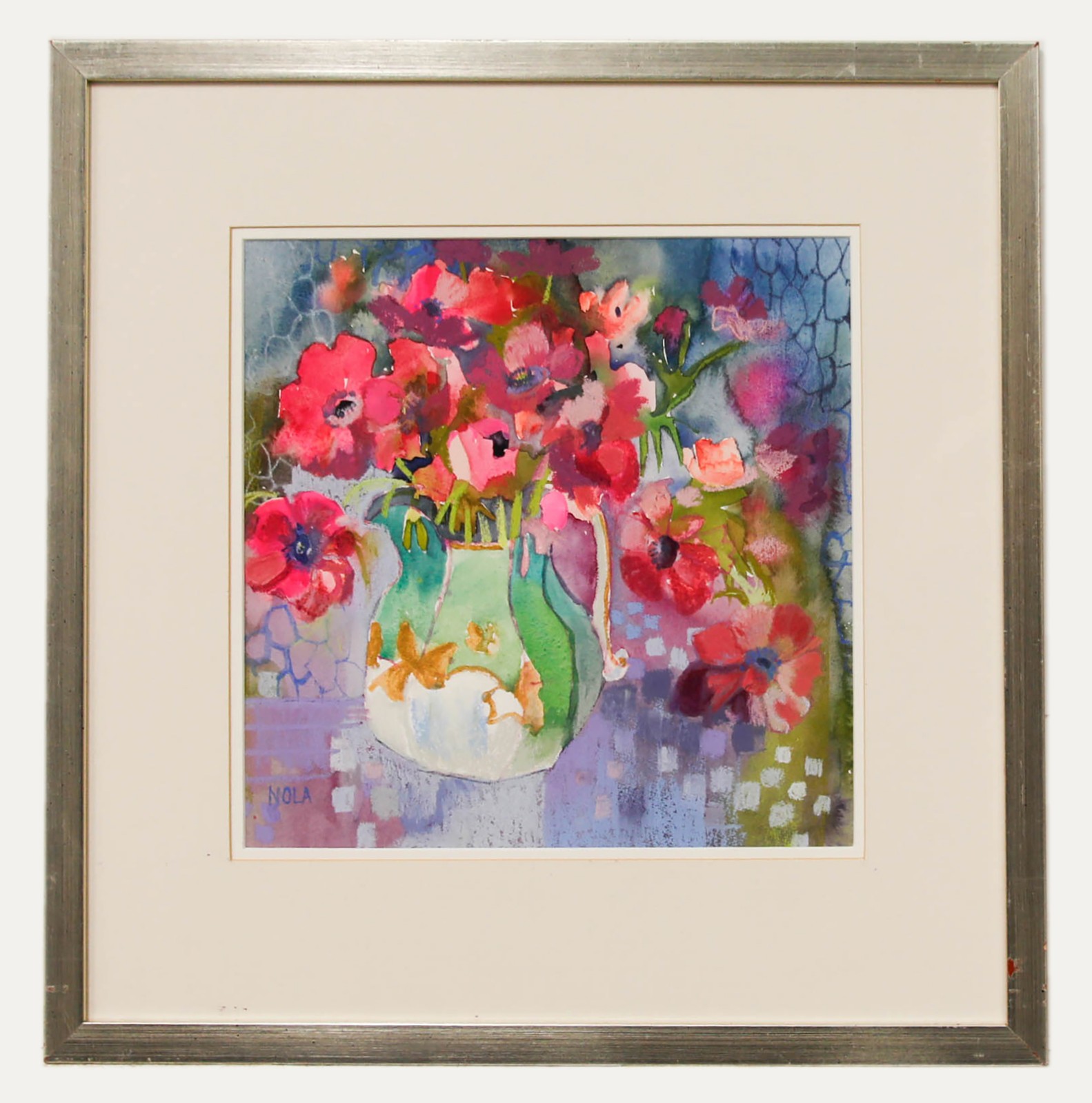 Nola Armstrong - 20th Century Mixed Media, Pink flowers