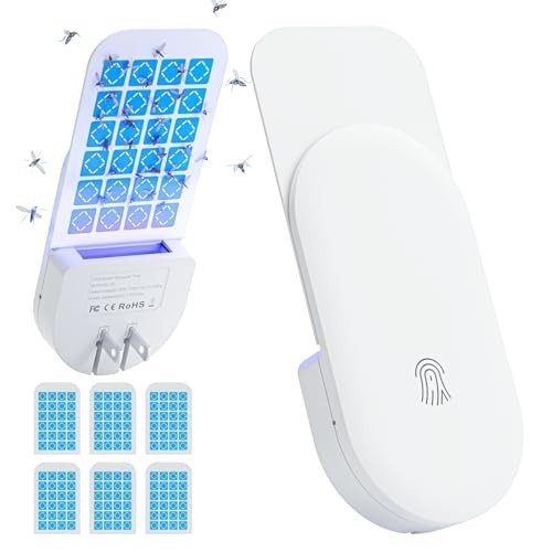 2-in-1 Indoor Flying Insect Trap Plug-in Fruit Fly Gnat Trap w/ 6 Glue Cards
