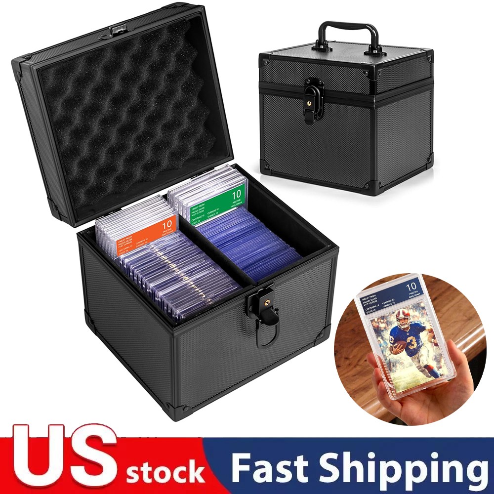 2 Slot Graded Card Case Storage Box for 40+ PSA Slabs ,Card Holders, Toploaders