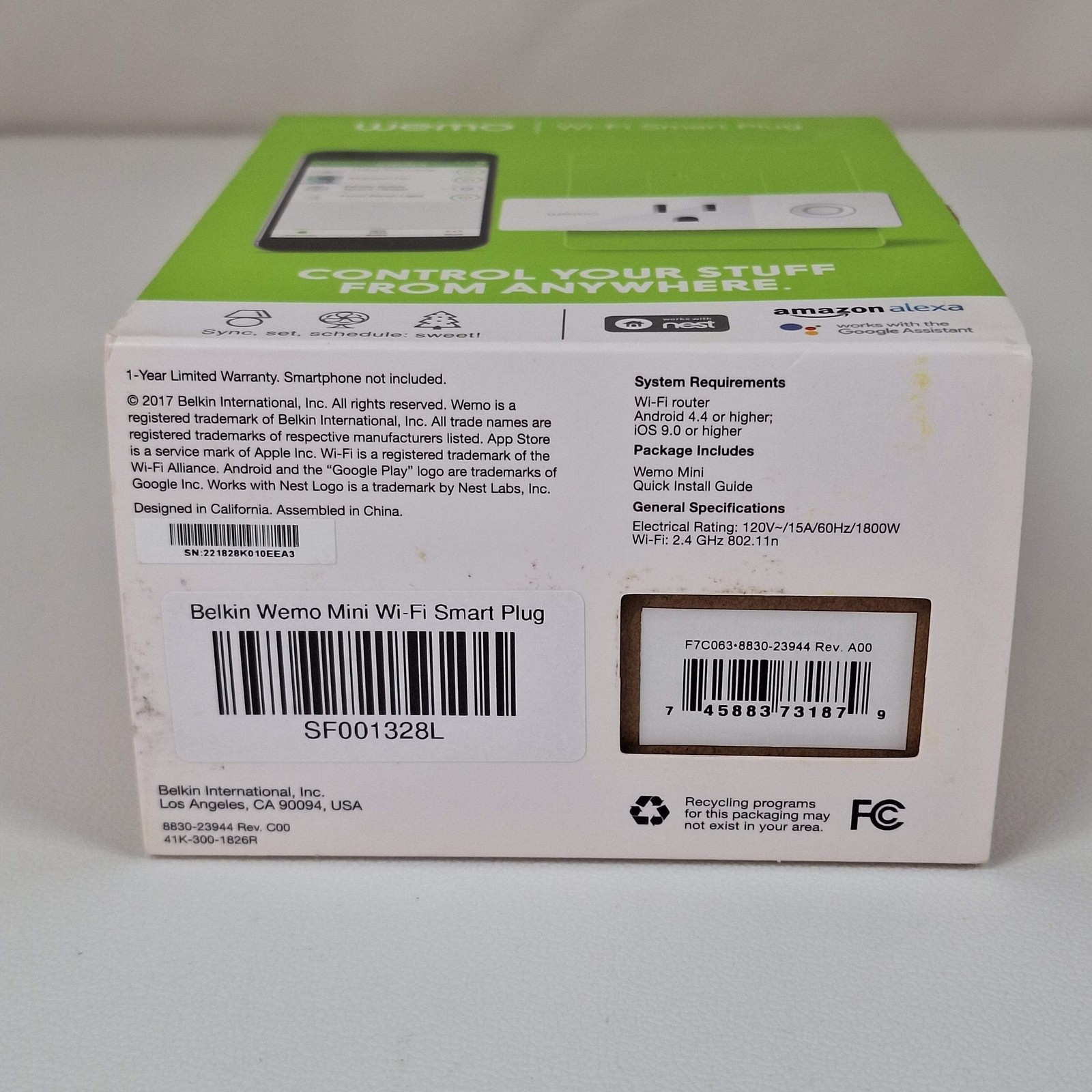 Belkin Wemo Mini Wi-Fi Smart Plug