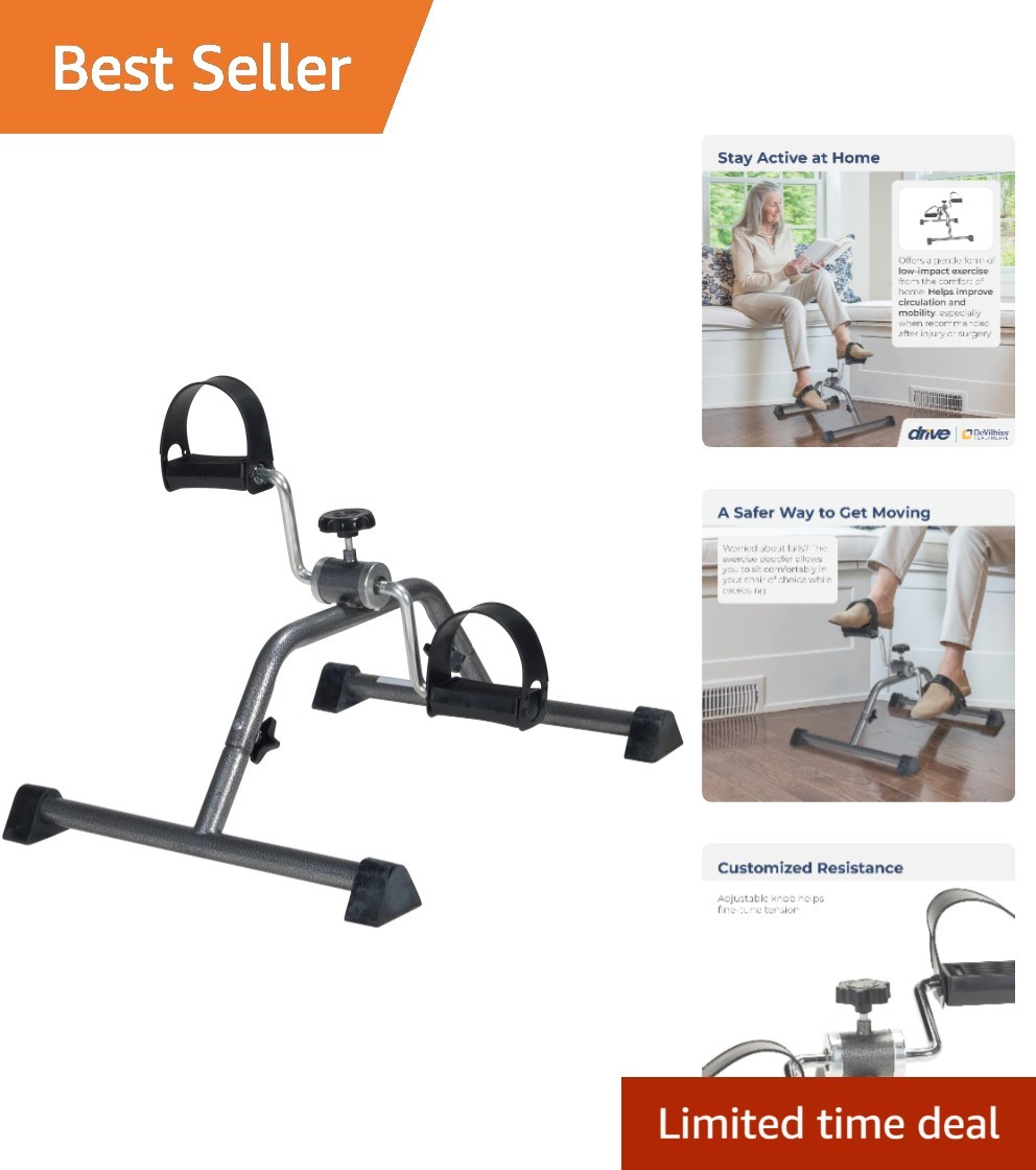 Compact Silver Vein Pedal Exerciser for Toning Arms and Legs Indoors