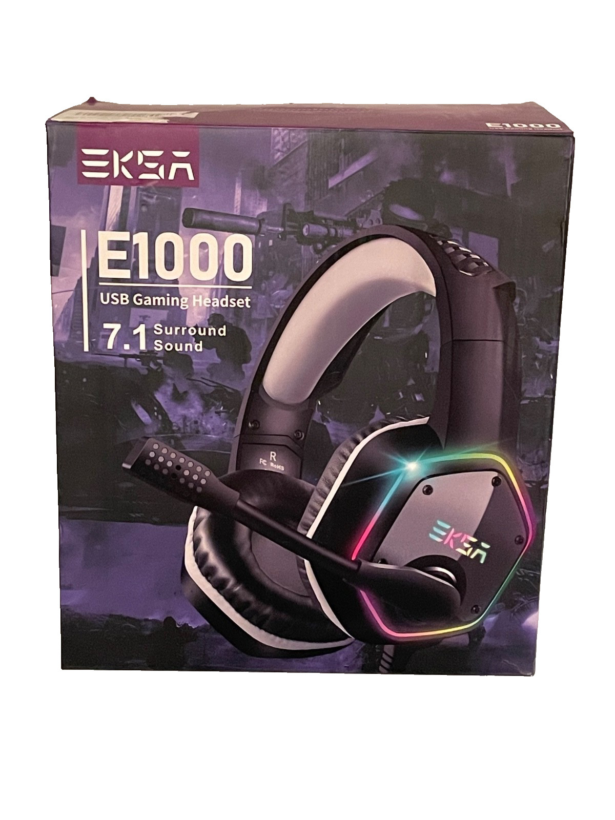 EKSA E1000 USB Gaming Headset with 7.1 Surround Sound