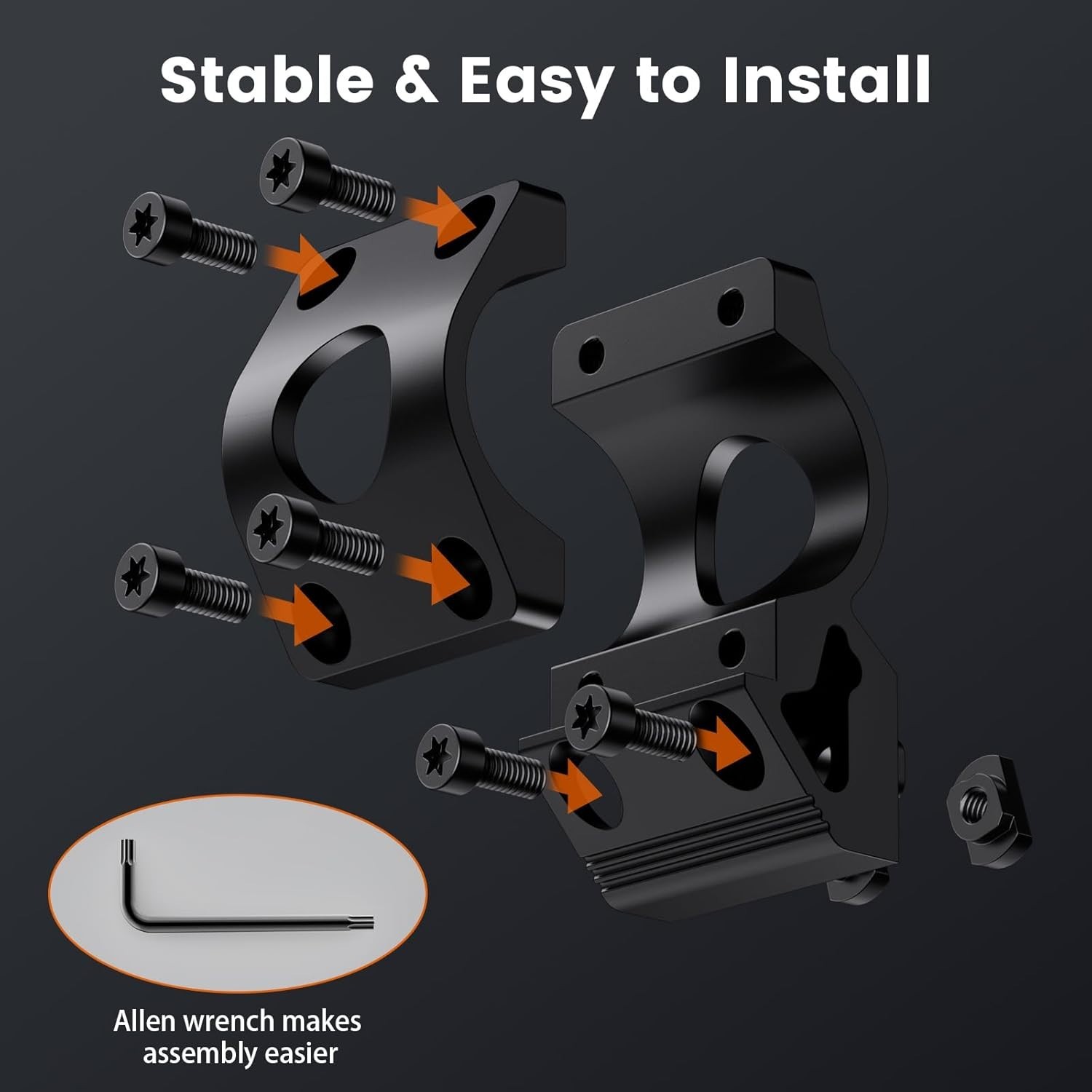 CNC Machined 1-Inch Flashlight Mount for M Lock Rails - Lightweight & Durable