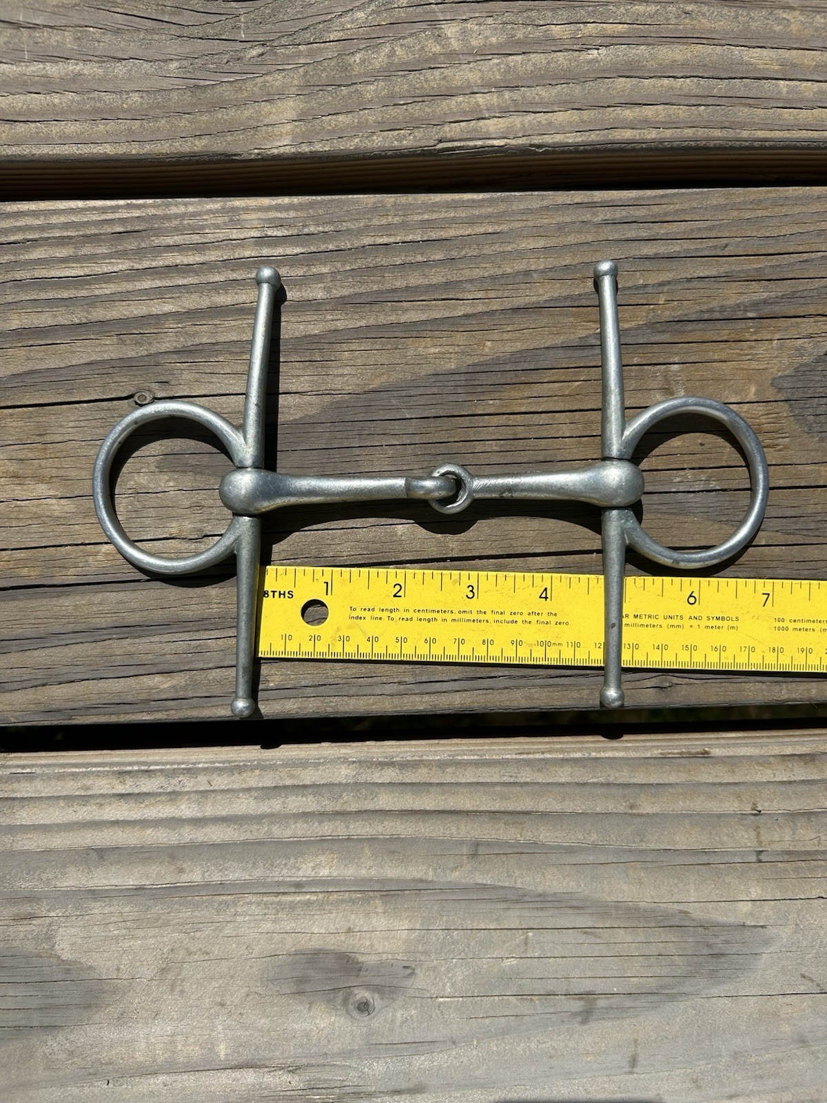 Used 4.75 Inch Stainless Steel Full Cheek Snaffle Bit