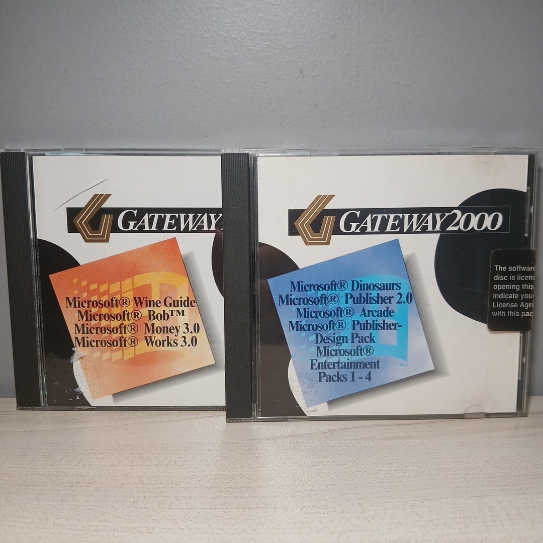 Gateway 2000 Microsoft Software Bundle & Entertainment CD BOB WineMoney Works