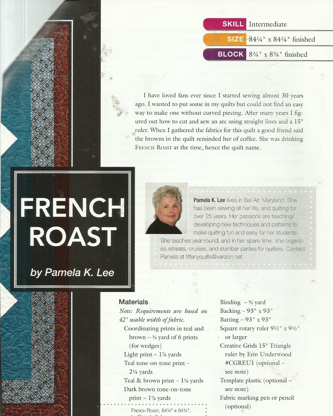 E0370 FRENCH TOAST QUILT PATTERN/INSTRUCTIONS