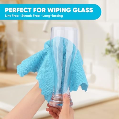 Microfiber Cleaning Cloth Highly Absorbent Cleaning Rags, 24 Pack Multicolor