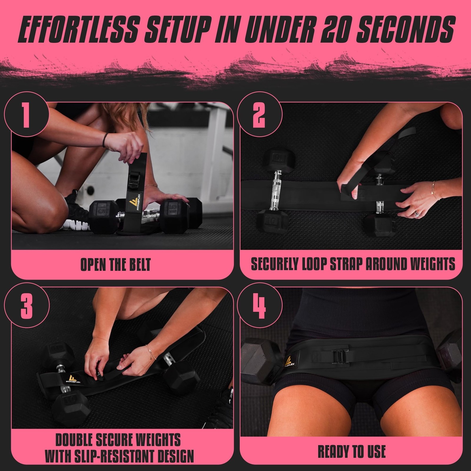 Exercise Hip Thrust Belt for Weights, Glute Workout Equipment, Adjustable Hip...
