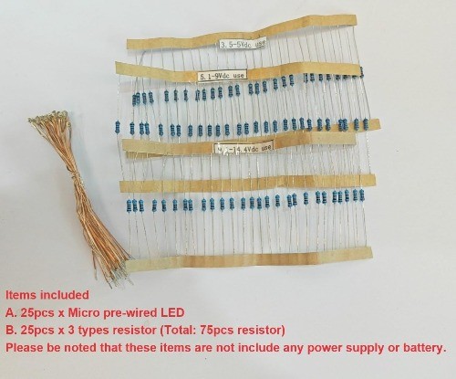 Title25pcs Pre-soldered Micro Litz Wired Warm White SMD LED 0603 + Resistor